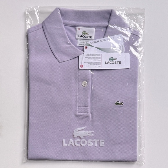Lacoste Tops - Lacoste Soft Purple Women’s Short Sleeve Polo Shirt - size 34